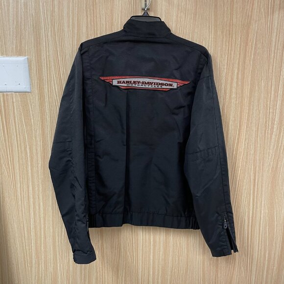 Harley Davidson Black Logo Coat Mens Size S - Picture 2 of 5